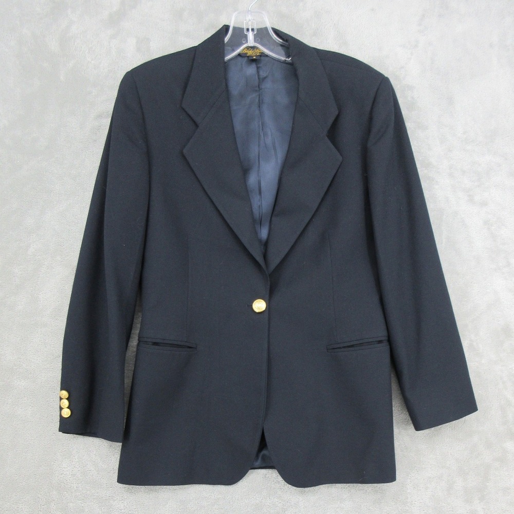 Brooks Brothers Blazer Womens Size 6 Navy Blue Wool Brooksease Quiet Luxury USA